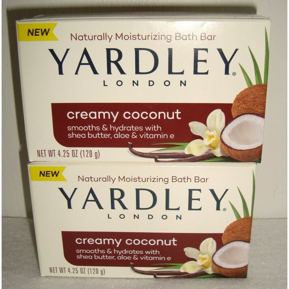 (2 Bars) YARDLEY London Creamy Coconut Moisturizing Bath Bars  4.25 Oz. Each